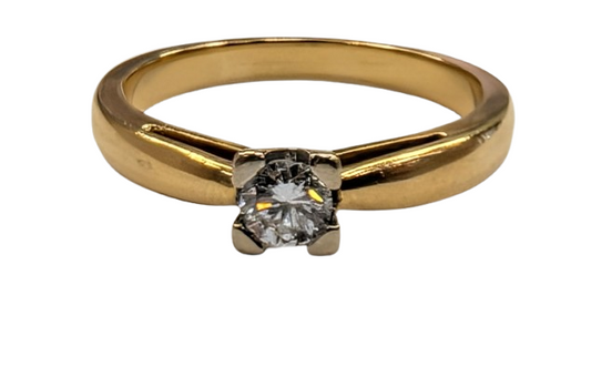 Solitaire Or Jaune 18K avec Taille-53