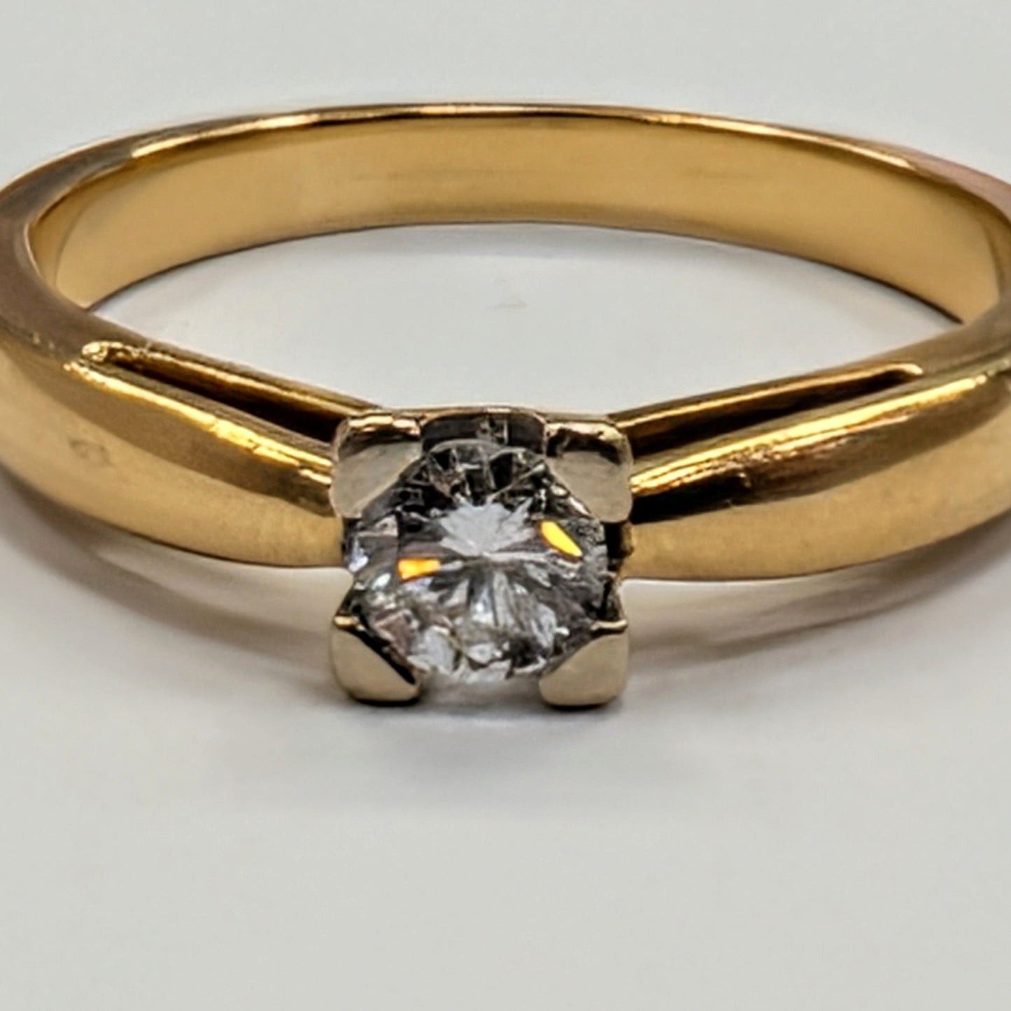 Solitaire Or Jaune 18K avec Taille-53