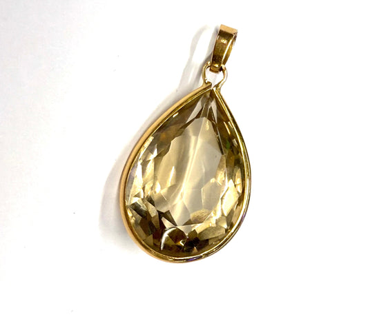 Pendentif Citrine en Or Jaune 18k