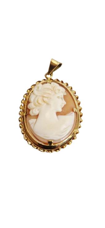 Pendentif Camée en Or Jaune 18K 4.54 Grs