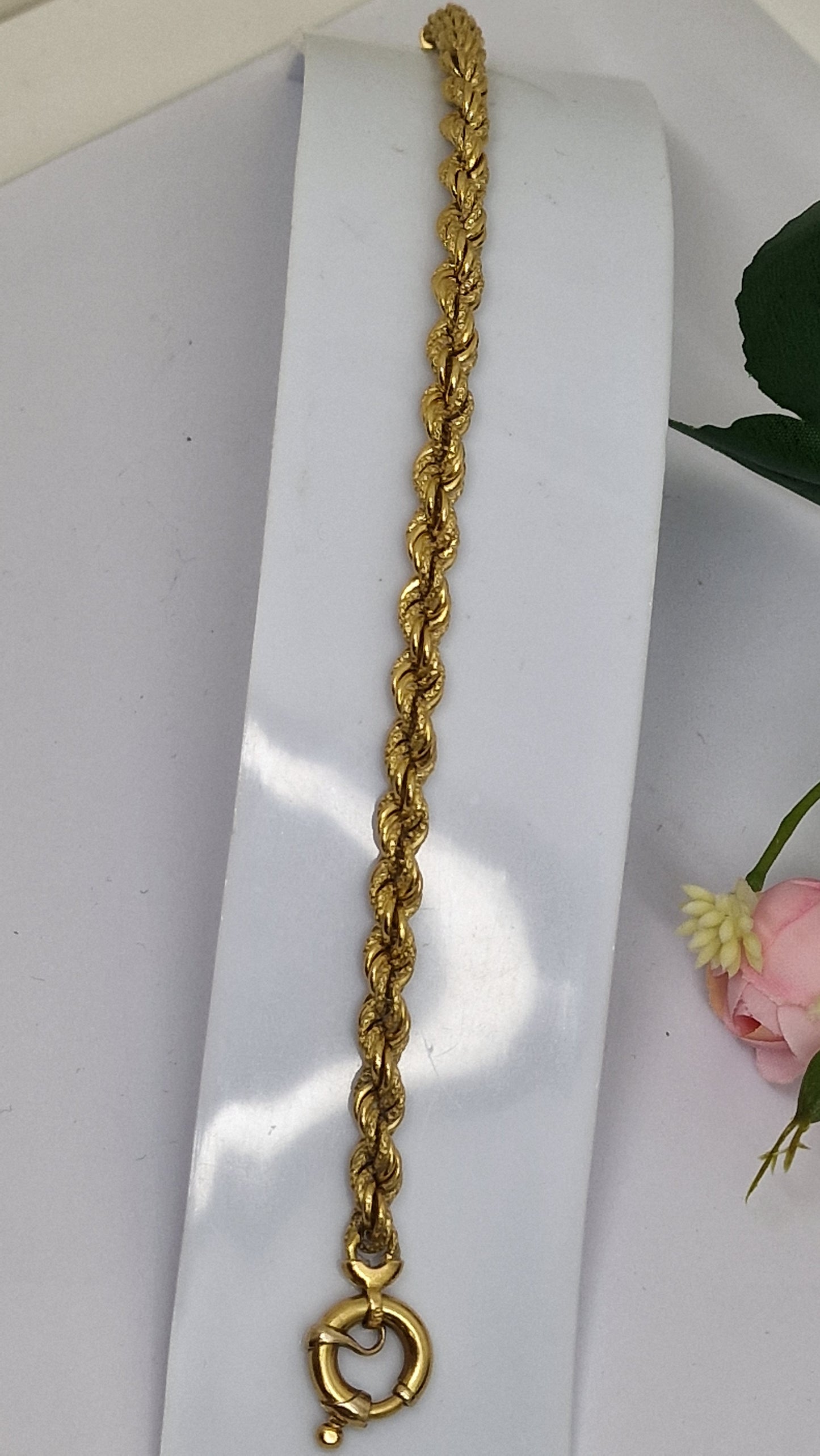 Bracelet Maillon Torsadé en Or Jaune 18K 10.16 Grs