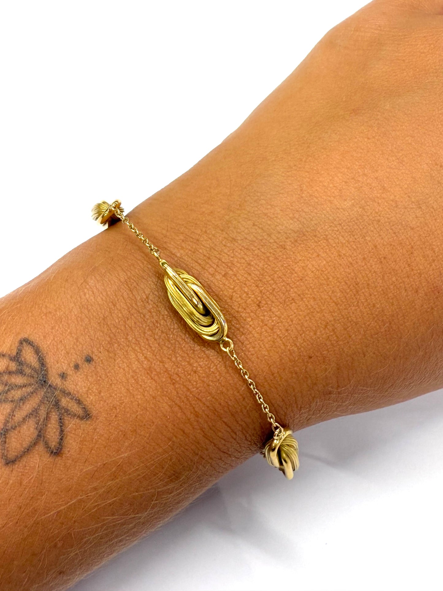 Bracelet Or Jaune 18k Maille Fantaisie Tête d'Aigle 19cm