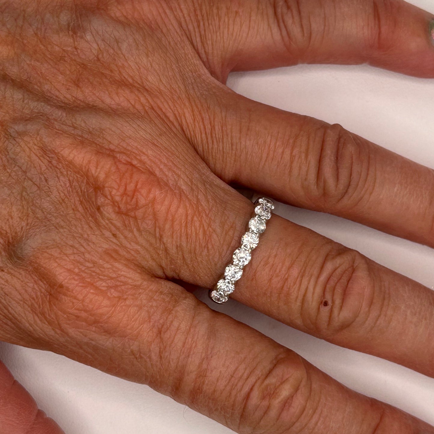 Bague Demi Tour en Or Blanc 18K Taille-61