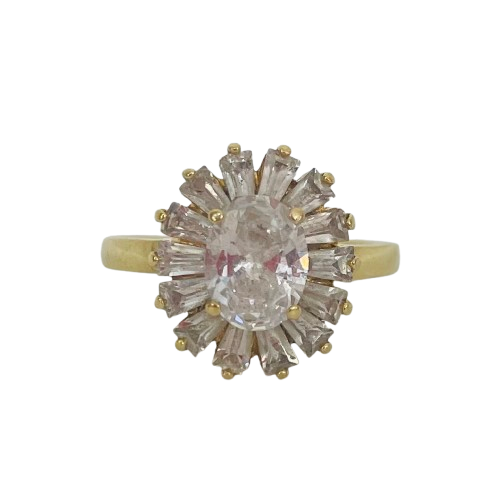 Bagues Marguerite Or Jaune 18K Taille-53