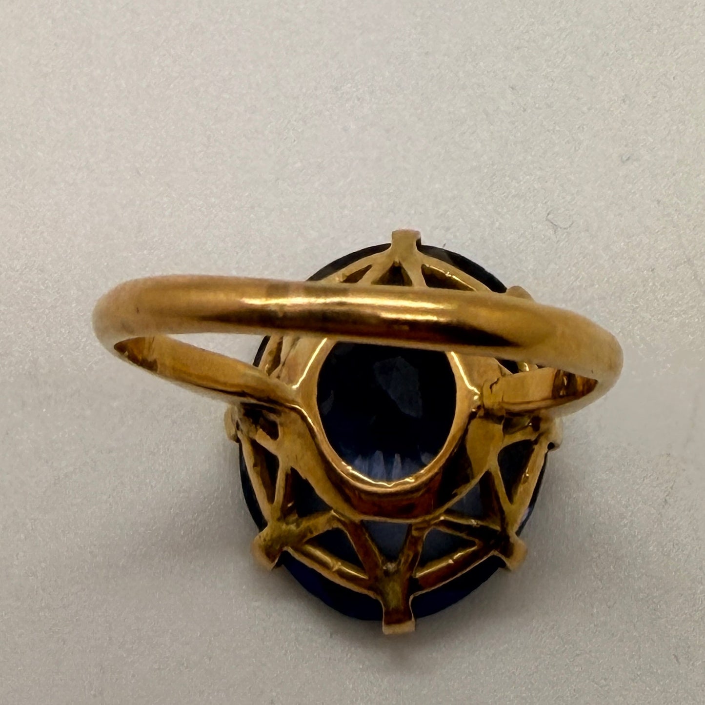 Bague en Or Jaune et Améthyste 18K -Taille 51