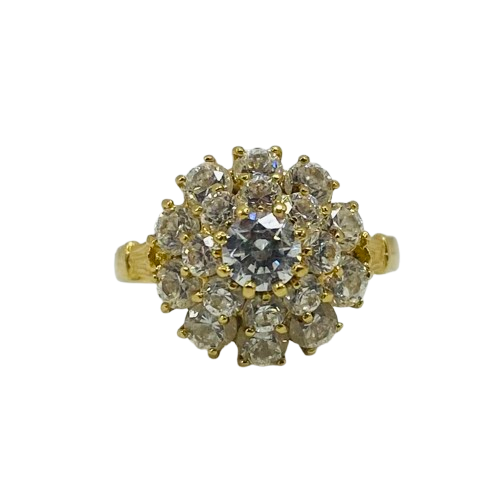 Bague Chou en Or Jaune 18 Carats avec Zirconiums – Taille 52