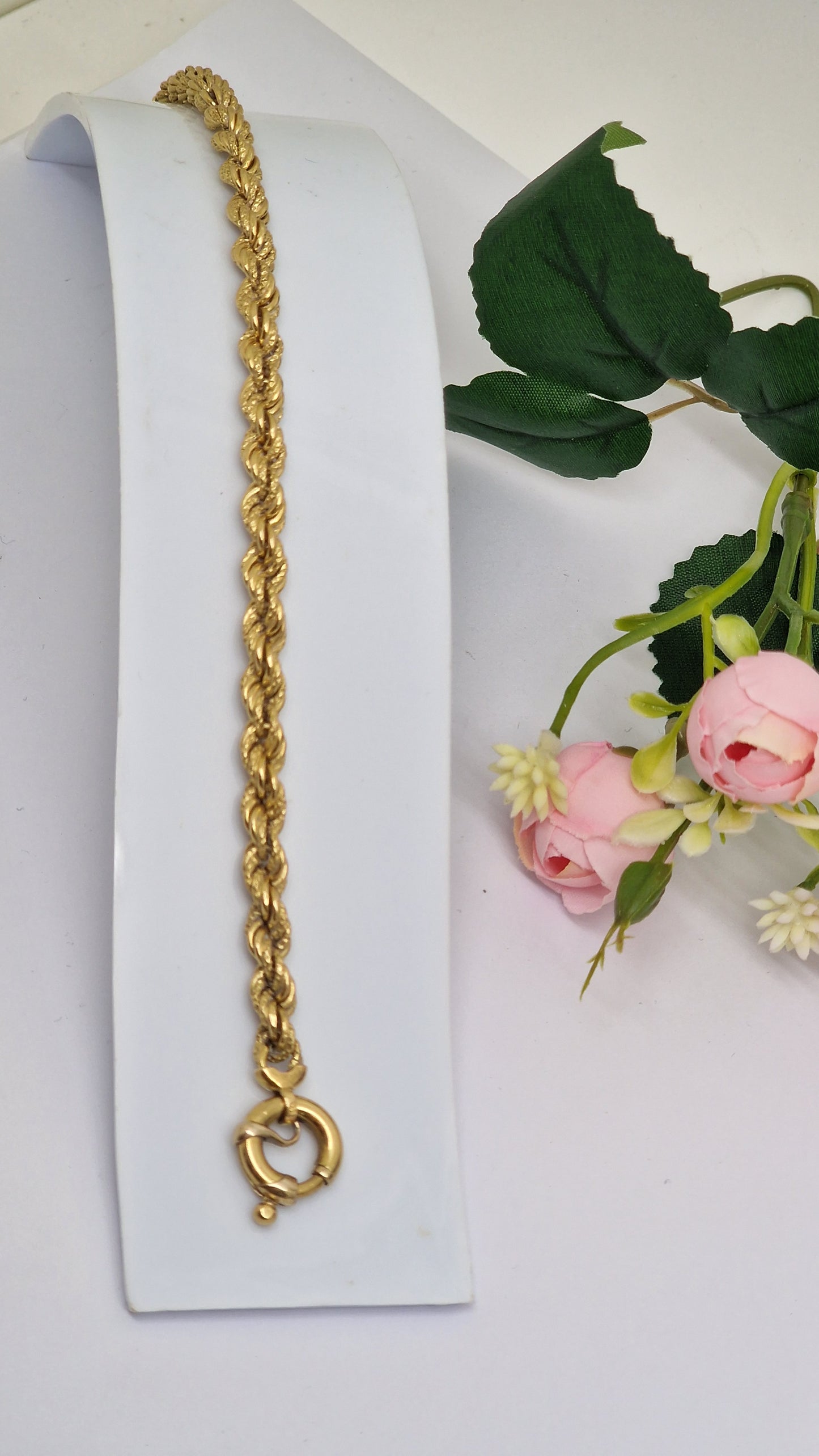 Bracelet Maillon Torsadé en Or Jaune 18K 10.16 Grs