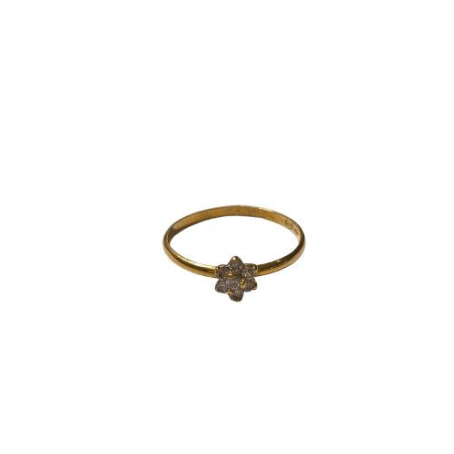 Bague en or jaune avec oxyde de zirconium 18K - T 56