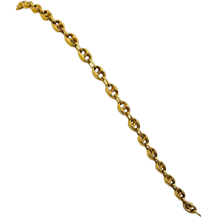 Bracelet Maillon Grain de Café Or Jaune 18K 10.08 Grs