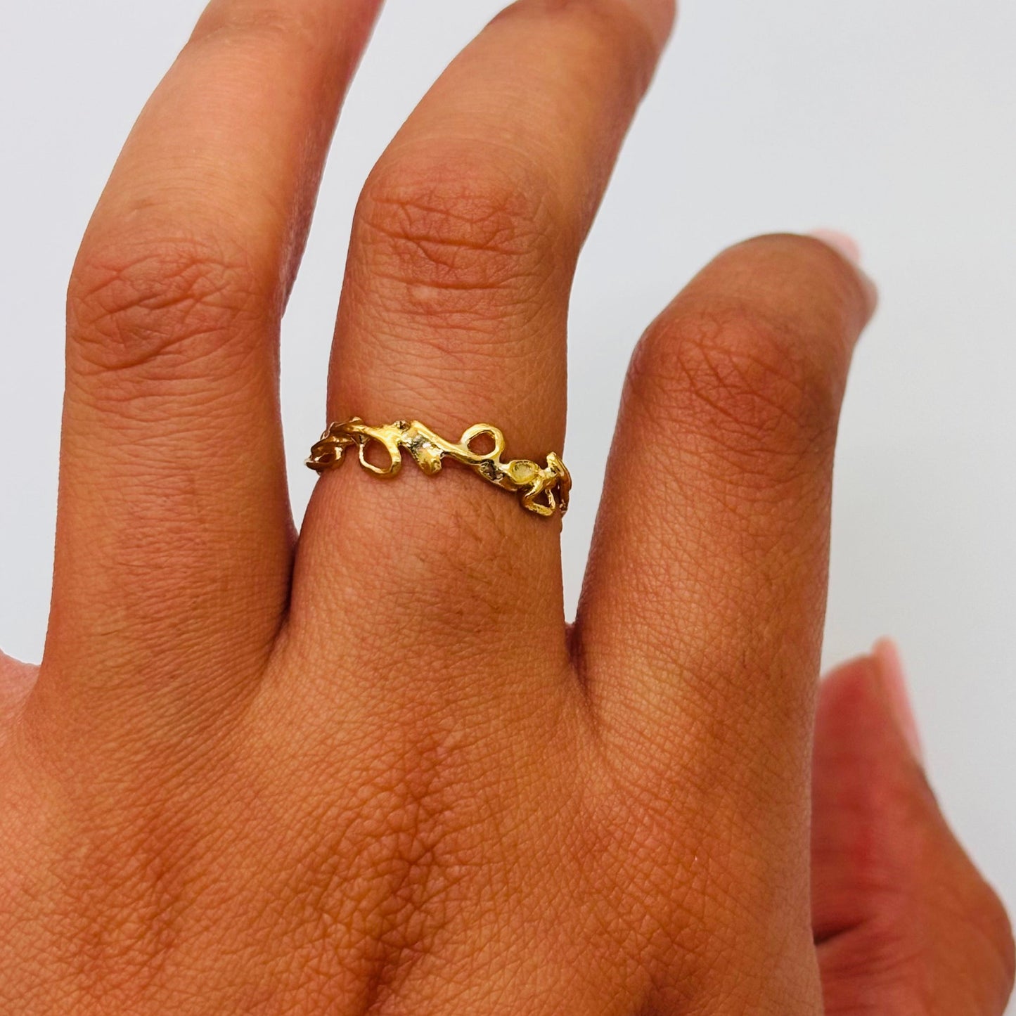 Bague Maille Fantaisie en Or Jaune 18K 2.17 Grs - Taille 56