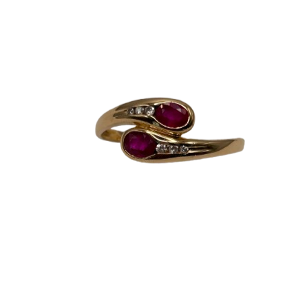 Bague rubis et diamants en or 18K Taille-61