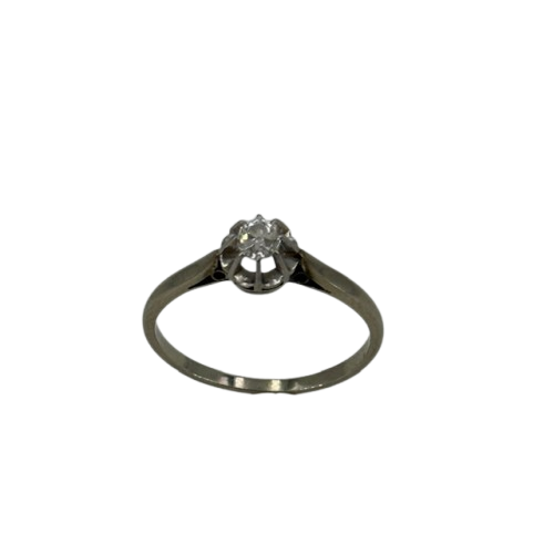Bague Ancienne en Or Gris 18K avec diamant - T 56