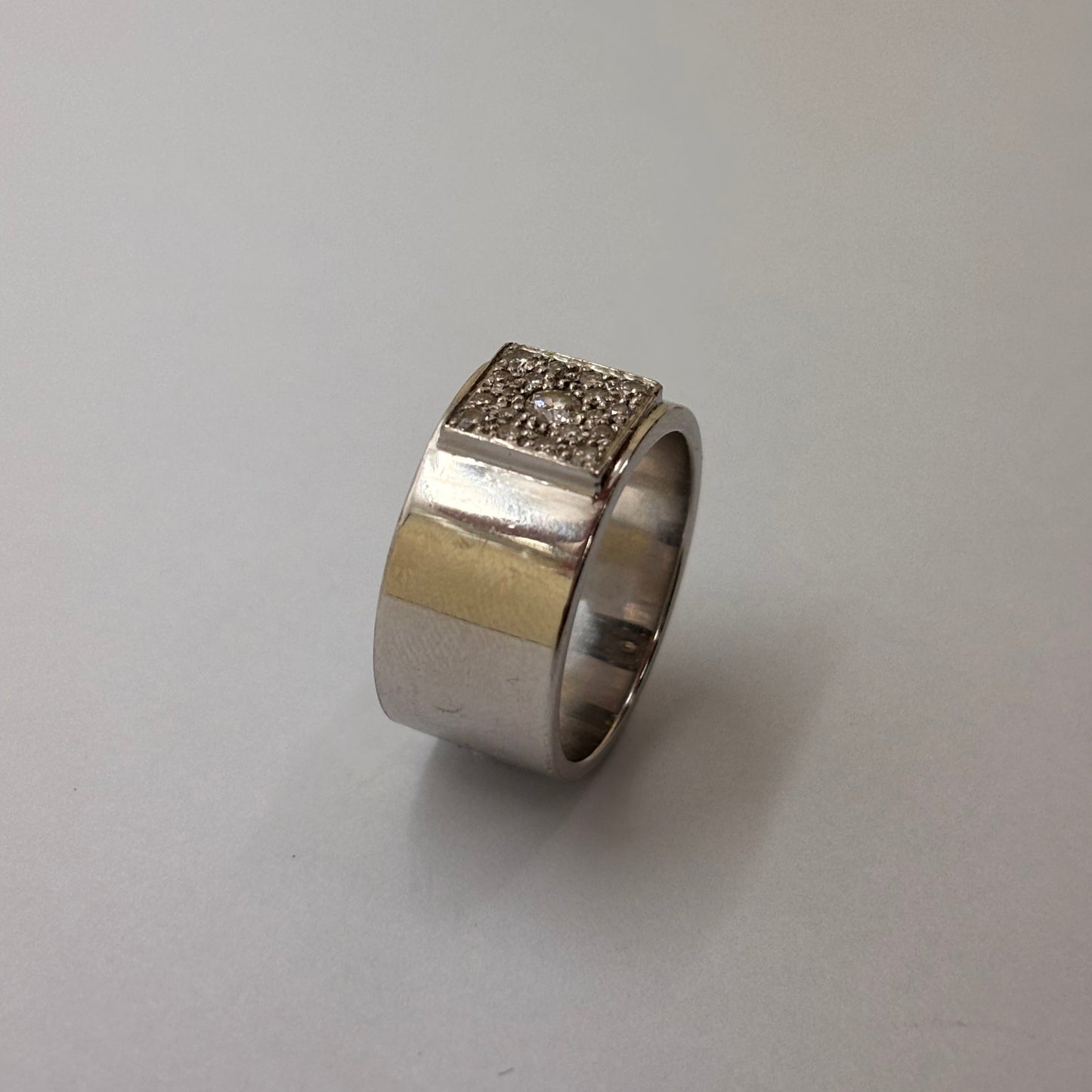 Bague Jonc en Or Blanc 18K Taille-49