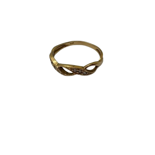 Alliance en or jaune 18 carats avec diamants - T 51