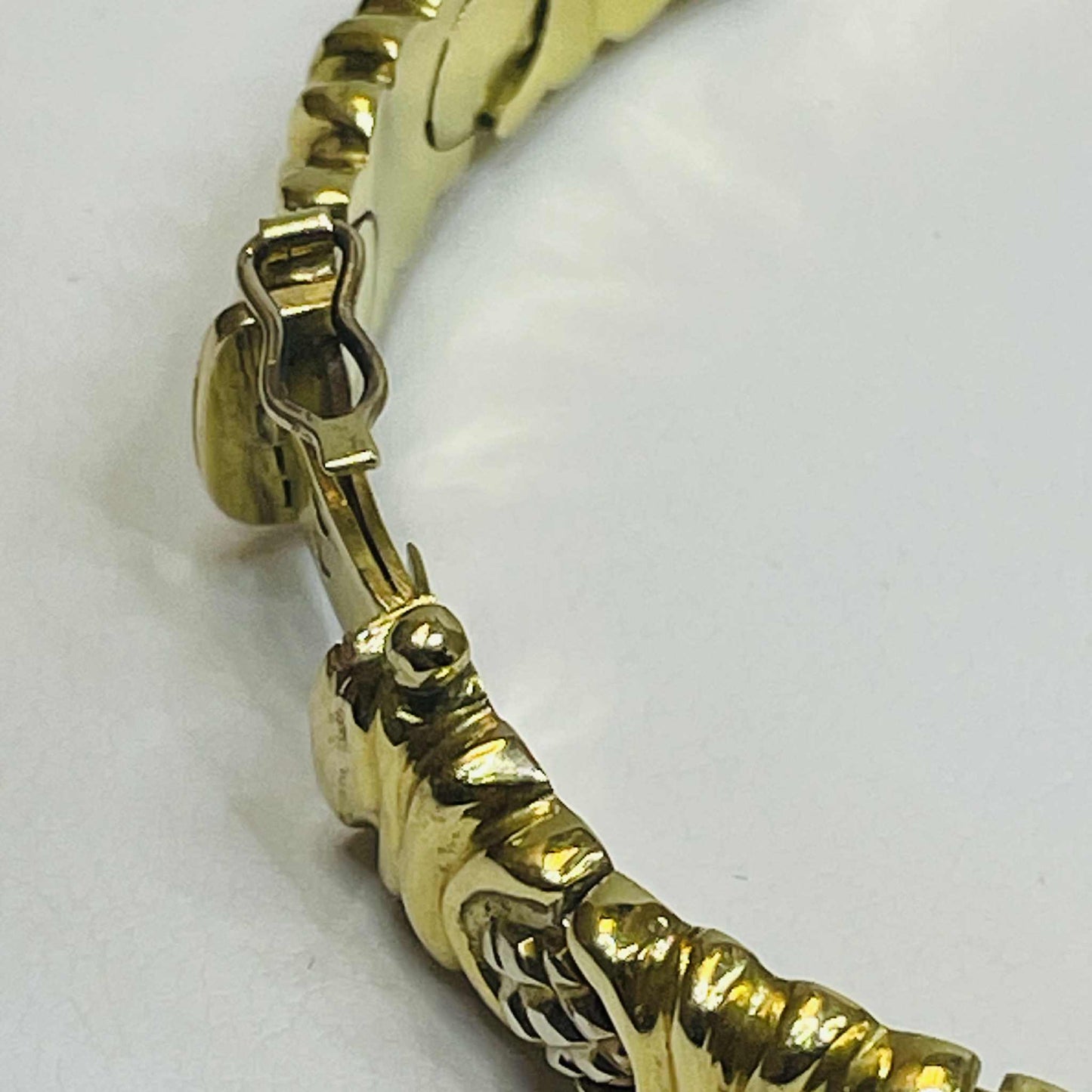 Bracelet jonc en or jaune et or gris 18K 32.15 Grs
