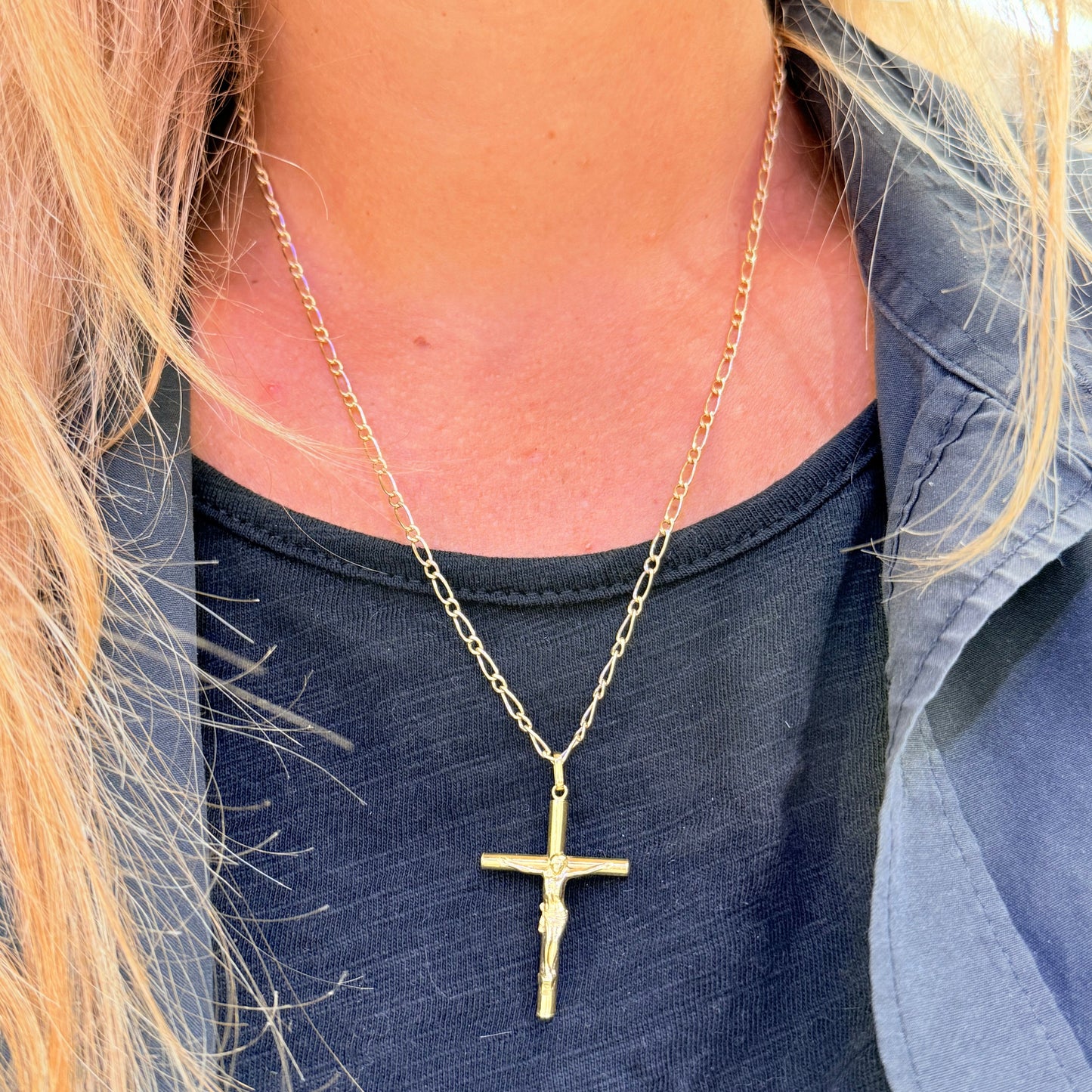 Pendentif Croix Or Jaune 18k -Poids - 1.31 Grs