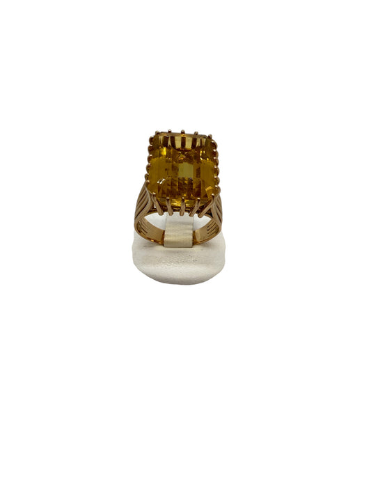 Bague en Or Jaune avec Citrine 18k Taille-63