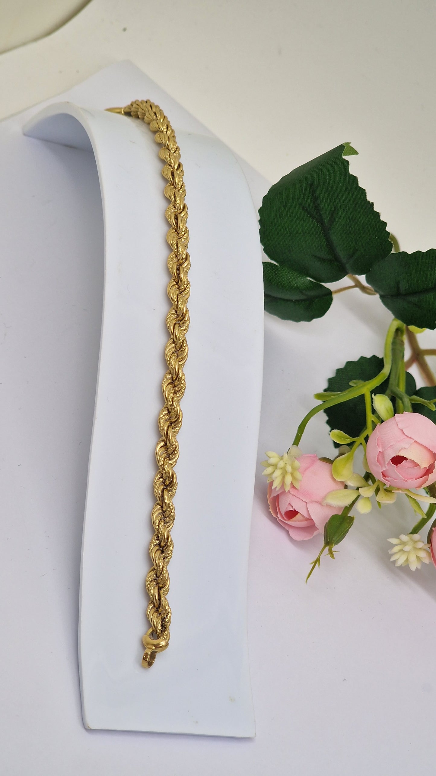 Bracelet Maillon Torsadé en Or Jaune 18K 10.16 Grs