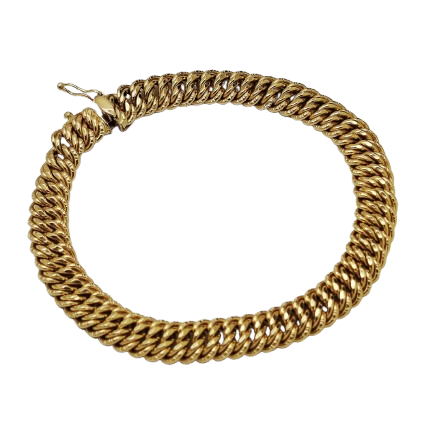Bracelet Maille Américaine Or Jaune 18K 11.05 Grs