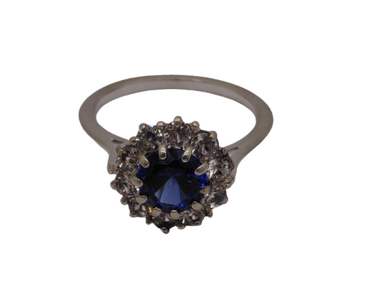 Bague Marguerite en Or Jaune et Blanc 18K Taille-54