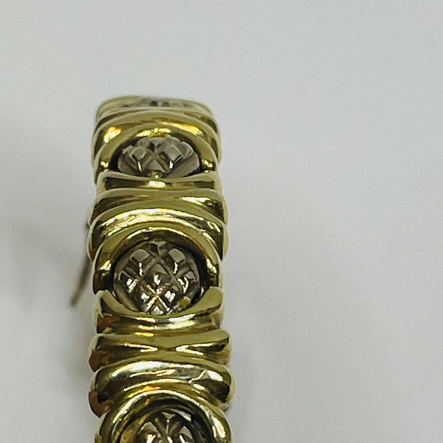 Bracelet jonc en or jaune et or gris 18K 32.15 Grs