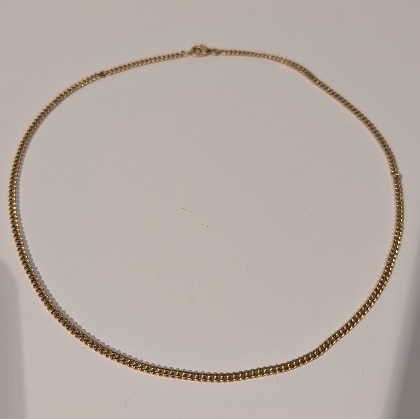 Collier Or Jaune Ras du Cou Gourmette 18K Lg 40cm