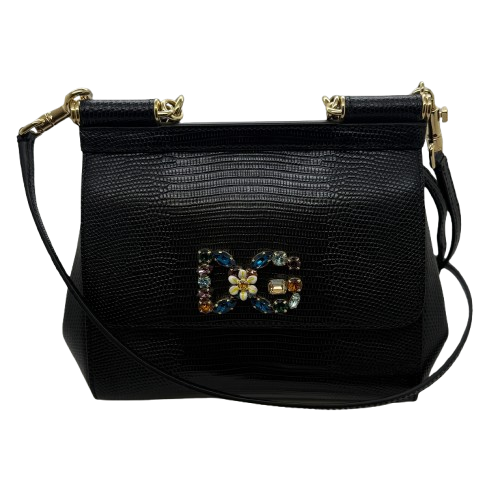 Sac à main Dolce Gabbana Sicily en cuir noir
