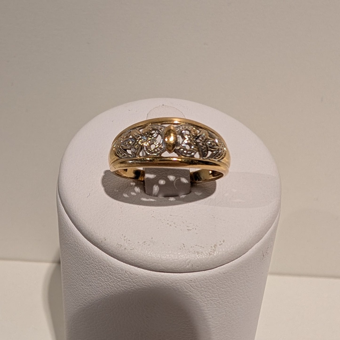 Bague Tank Or Jaune et Blanc 18K 2.68 Grs - Taille 52