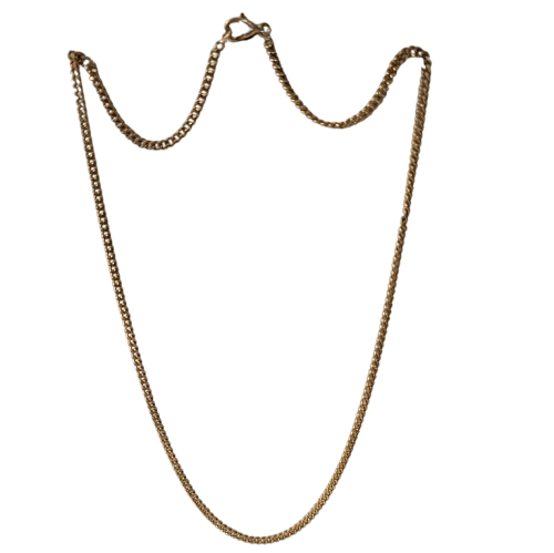 Collier Or Jaune Ras du Cou Gourmette 18K Lg 40cm