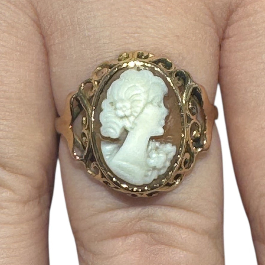 Bague Camée Or Jaune 18 Carats - Taille 60