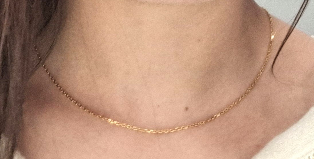 Collier Princesse Or Jaune 18K avec Anneau Ressort