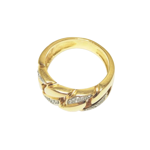 Bague Jonc Or Jaune 18K Certifié Diamants – 8.92 Grs