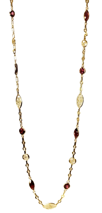 Collier Matinée en Or Jaune Maille Filigrane 18K - 11.70 Grs