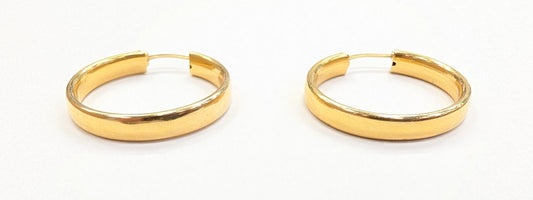 Boucles d'oreilles créoles en or jaune 18K 5.85 Grs