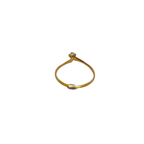Solitaire en or Jaune 18 carats avec diamant - T65