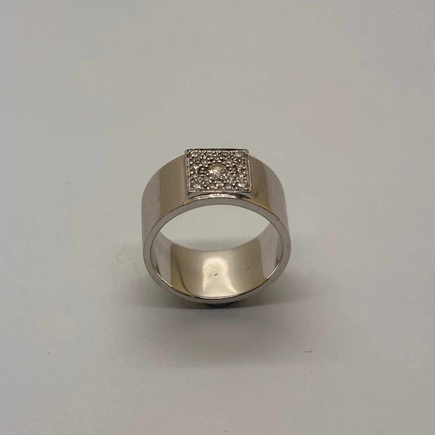Bague Jonc en Or Blanc 18K Taille-49