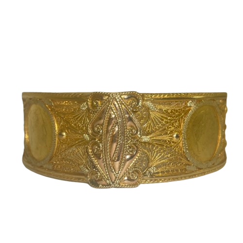 Bracelet manchette en Or jaune 18K 48.98 Grs