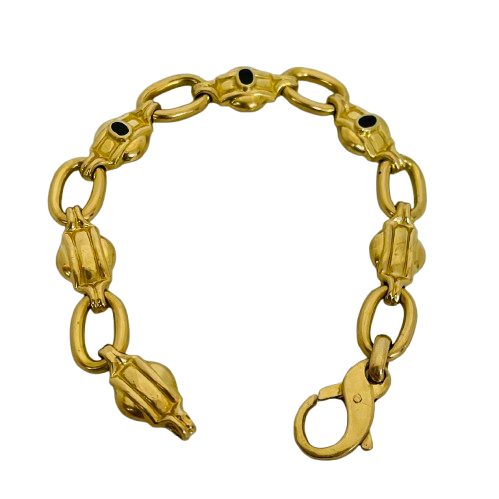 Bracelet en or jaune avec émeraudes 18K 14.25 Grs