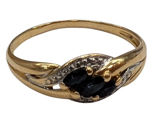 Bague en or jaune 18K avec saphir naturel 1.80 Grs - Taille 55