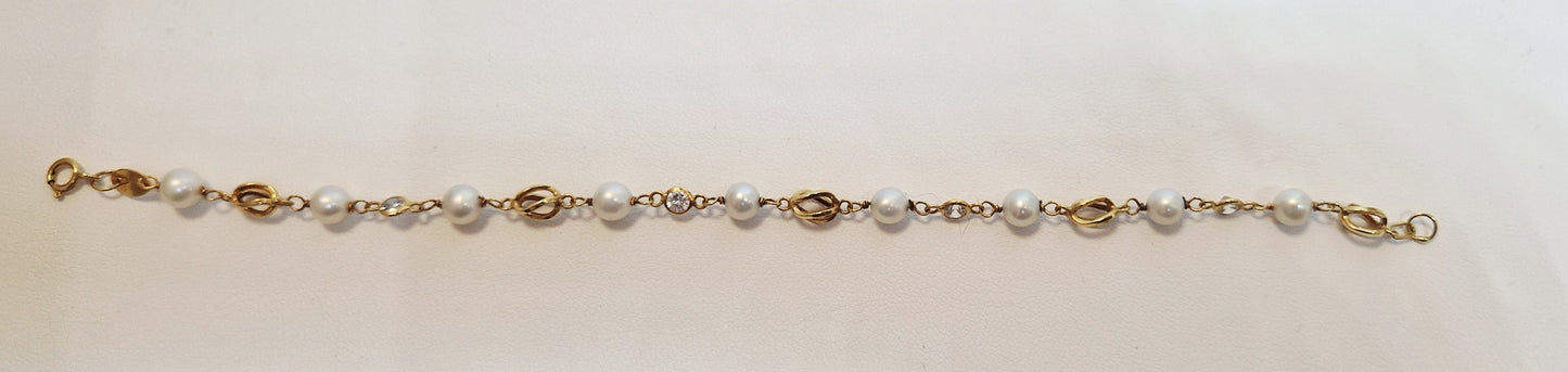 Bracelet Maillons Fantaisie en Or Jaune 18K 3.83grs