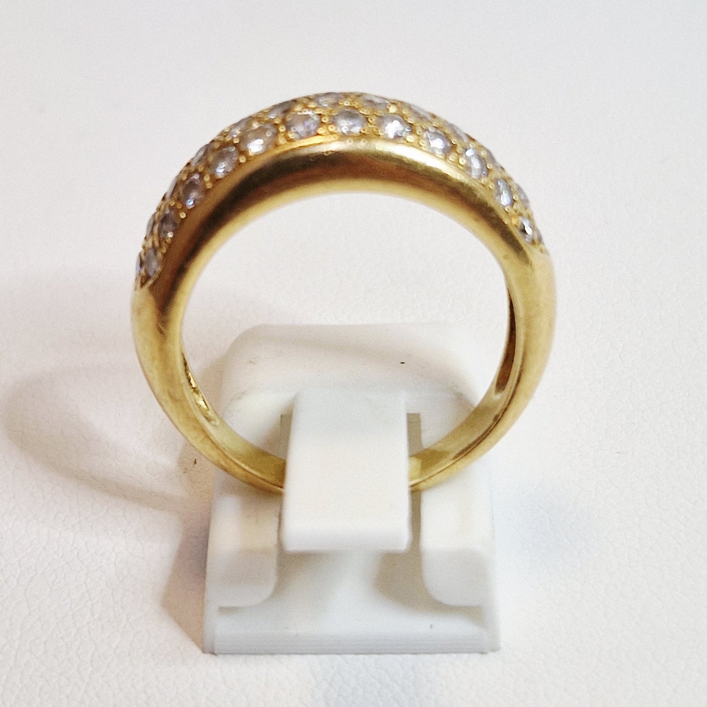 Bague Demi Tour Or Jaune 18K avec Diamants 6.78 Grs - Taille 55
