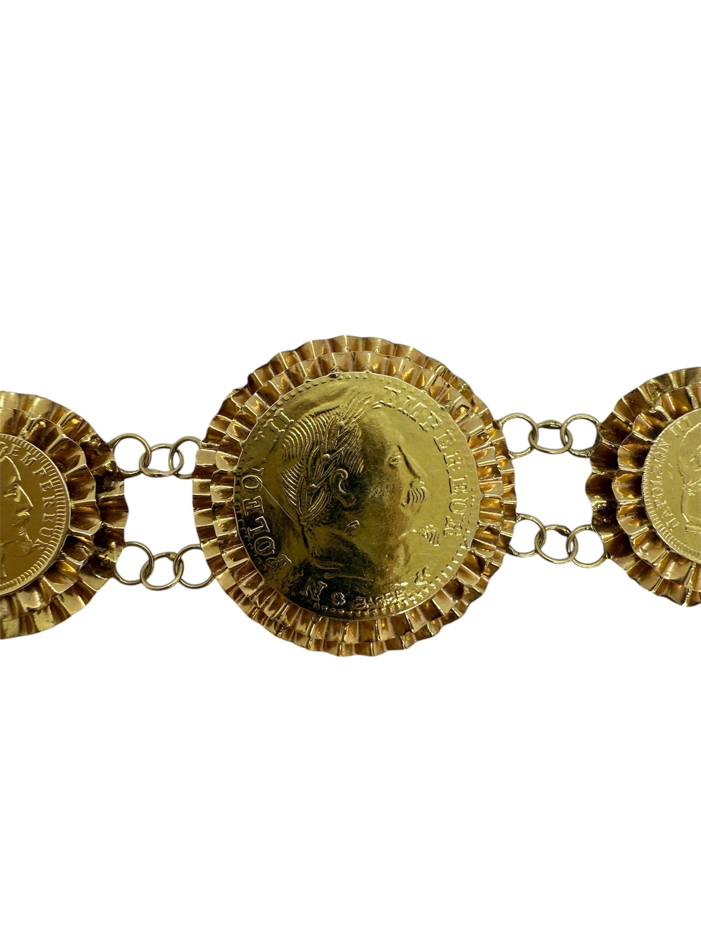 Bracelet reproduction Napoléon III en or jaune 18k  10.48 Grs