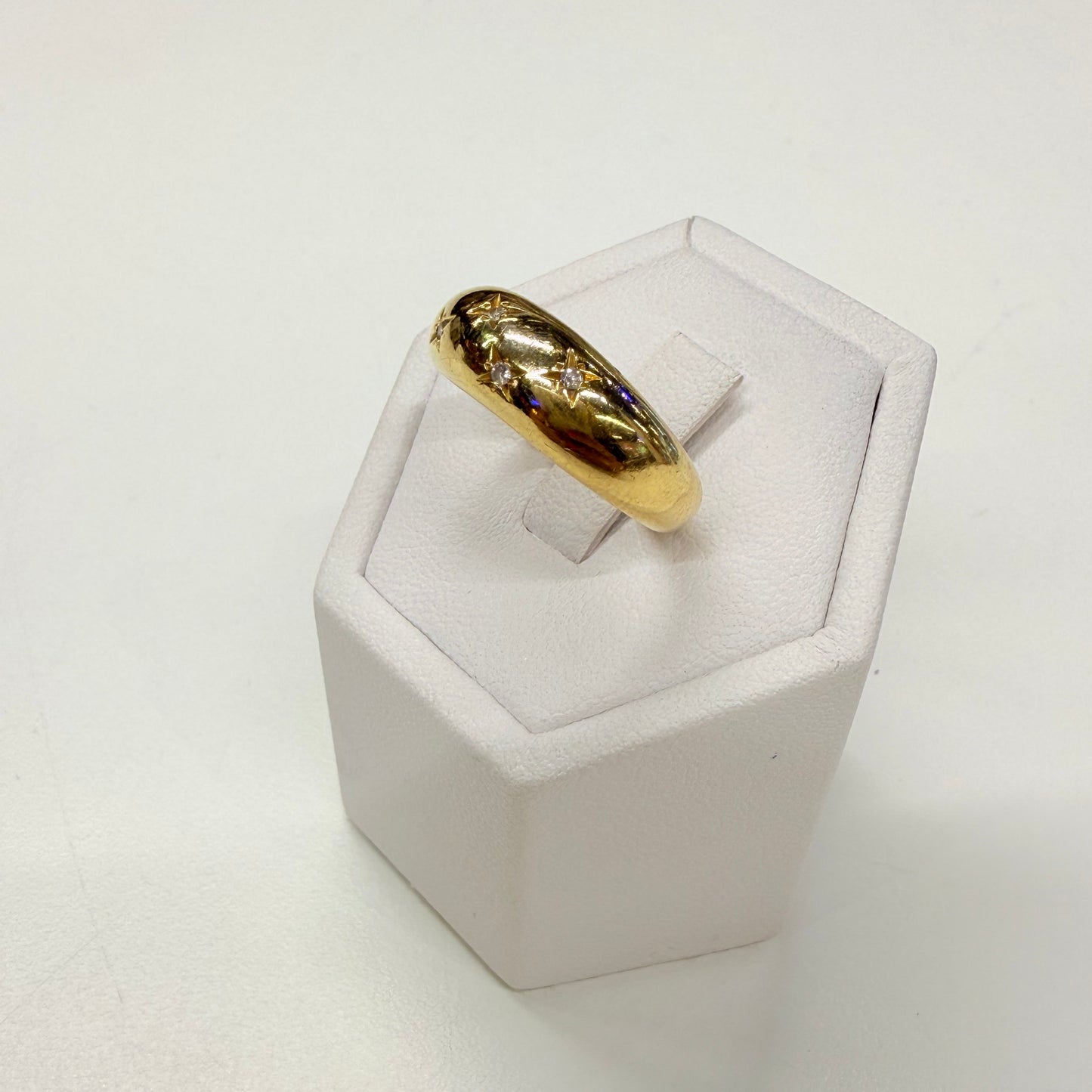 Bagues Or Jaune 18k avec Diamants - Taille 53