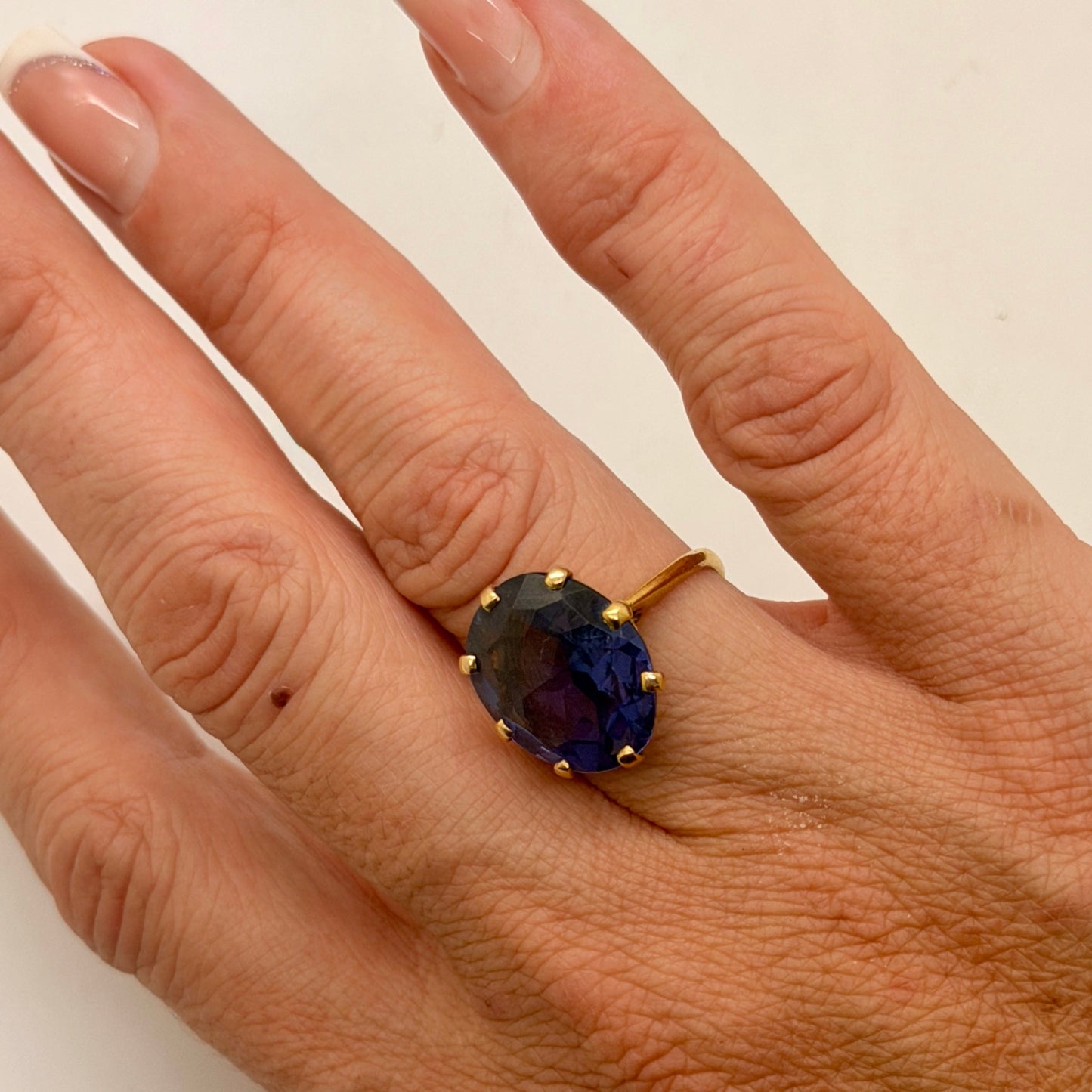 Bague en Or Jaune et Améthyste 18K -Taille 51