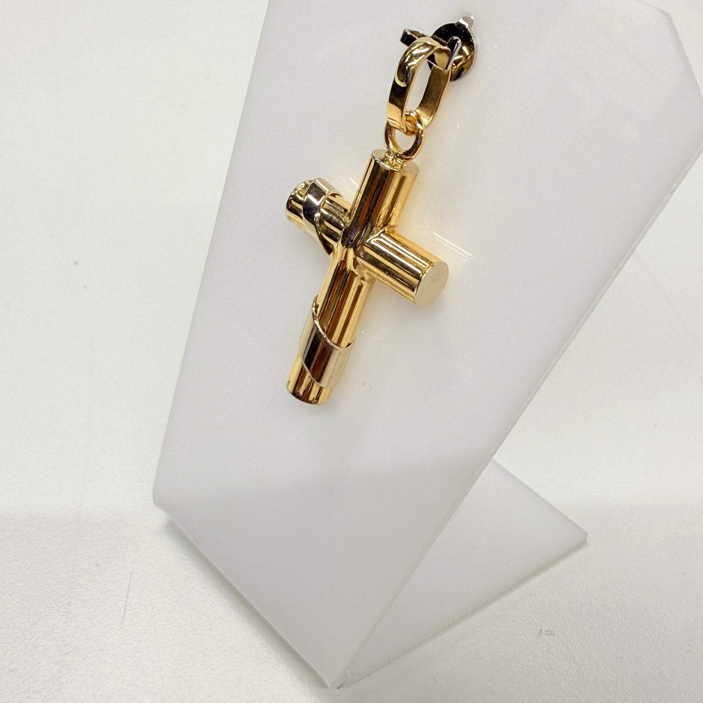 Pendentif Croix en Or Jaune et Blanc 18k Poids - 3.68 Grs