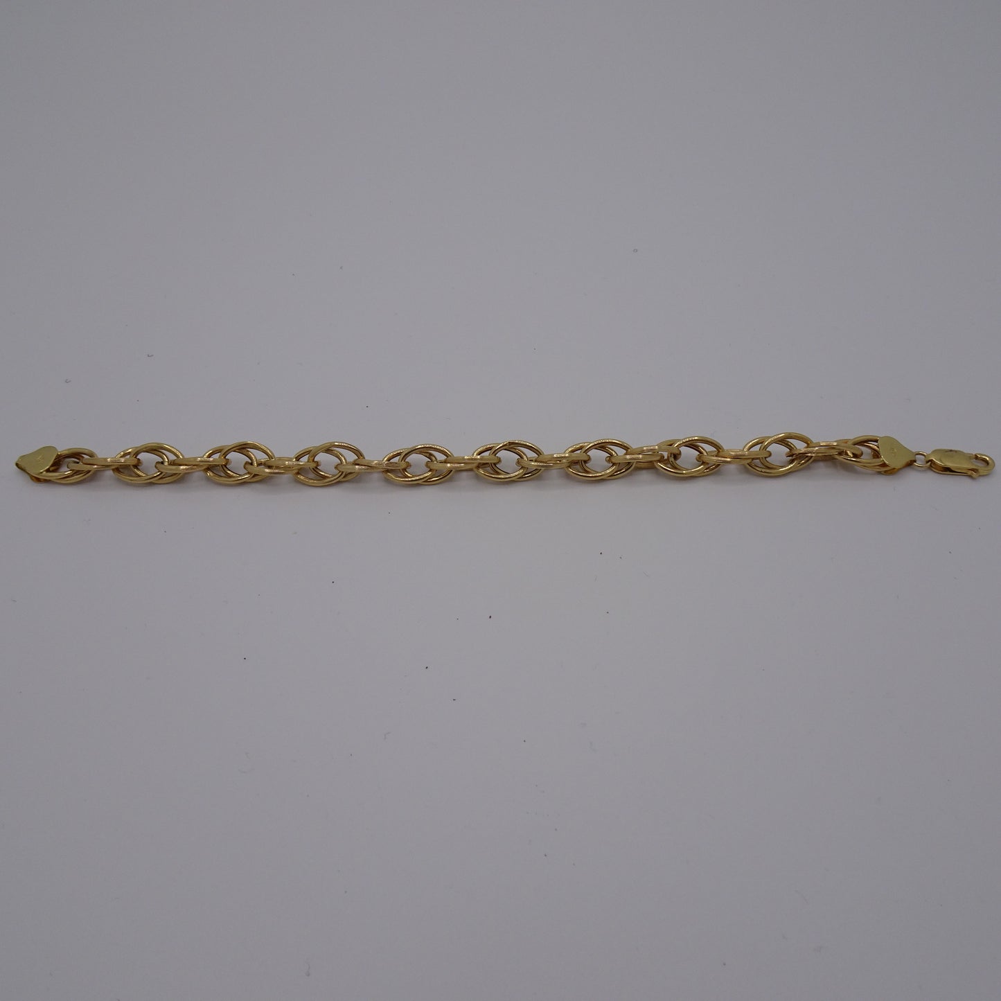 Bracelet or jaune 750/1000 – Double maille forçat – 20 cm
