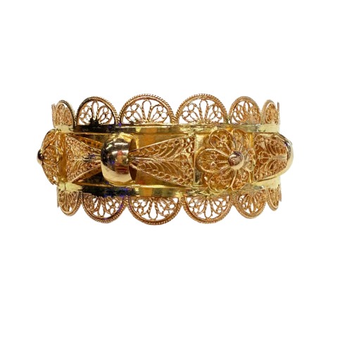 Bracelet Manchette Or Jaune 18K 43.07 Grs