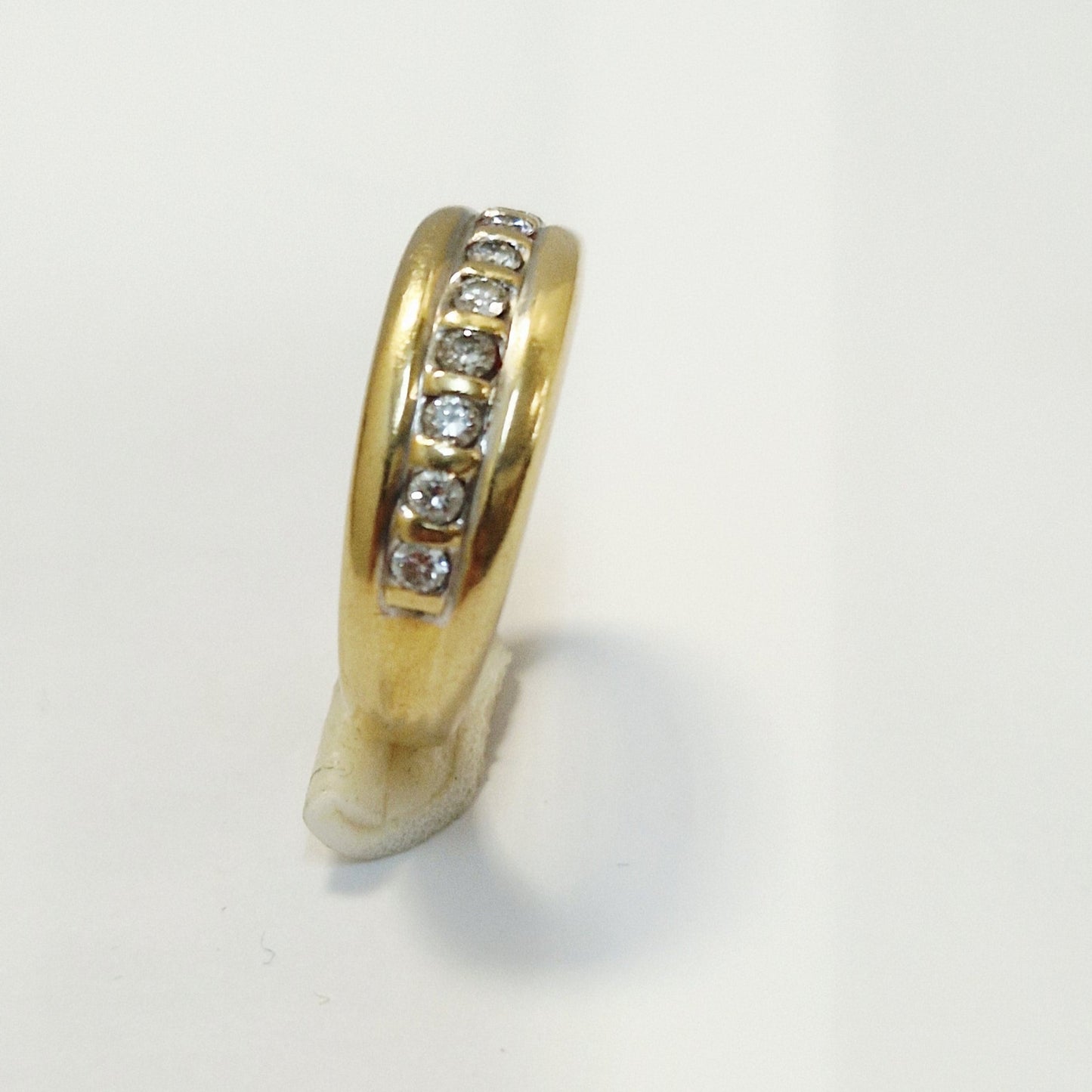 Bague Demi Tour Or Jaune 18K avec Diamants 3.03 Grs - Taille  52