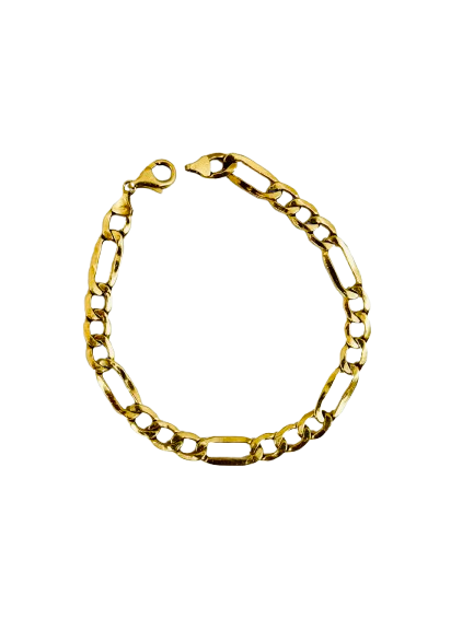 Bracelet Gourmette Figaro en Or Jaune 18K - 7.8 Grs