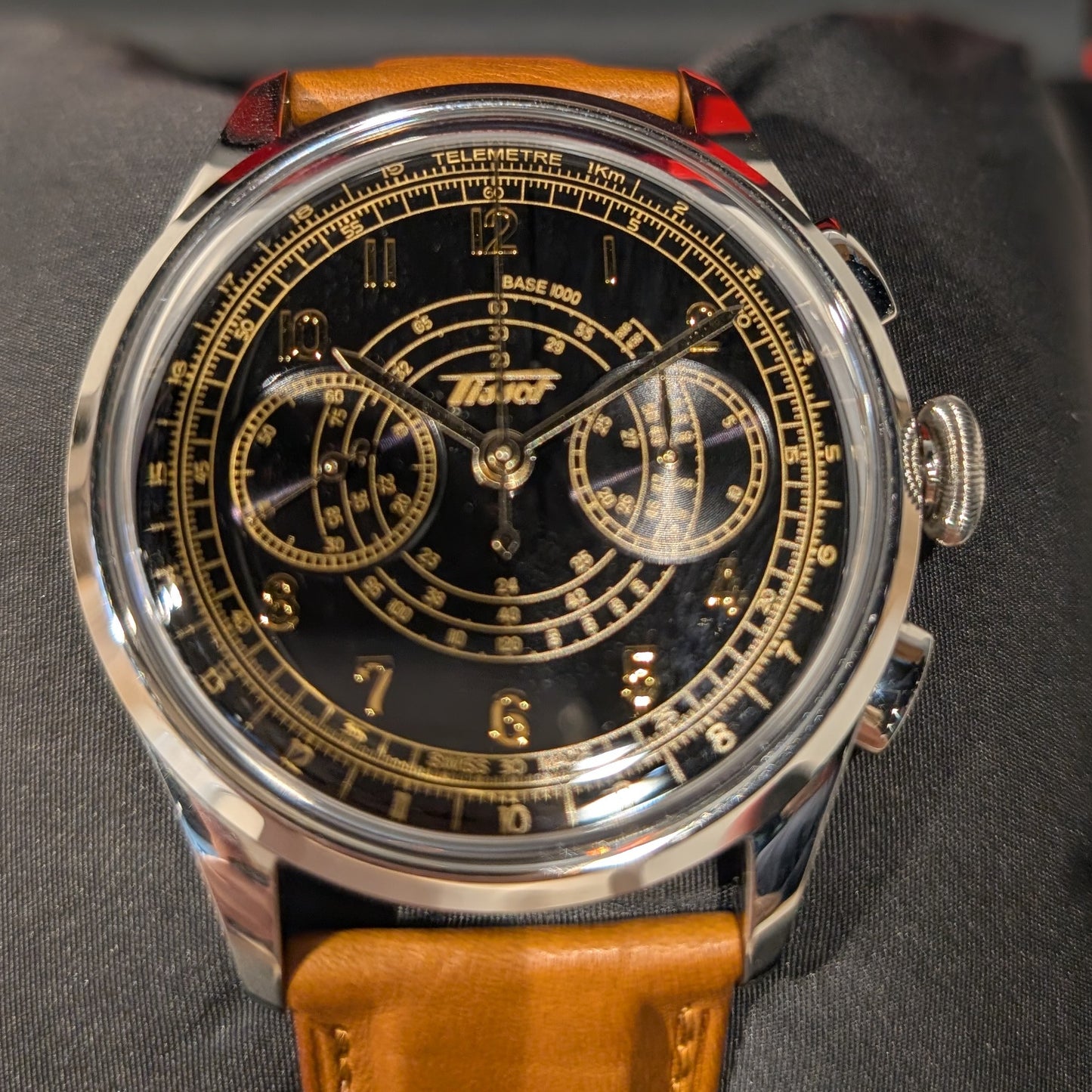 Montre Tissot Telemeter 1938 Chronographe Automatique Acier en Très Bon Etat